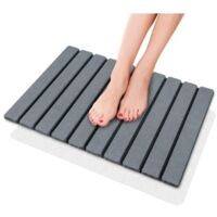 Tapis de bain pliable en terre de diatomées naturelle, antidérapant, séchage rapide, ultra-absorbant, 60 x 39 cm, tapis de douche pour salle de bain, maison et cuisine
