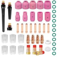 Kit d'accessoires de soudage 49 pièces pour poste à souder TIG WP26/17/18/26, comprenant : accessoires pour poste à souder, flexibles et torche TIG.