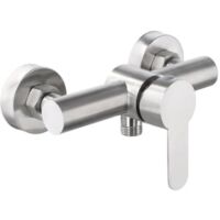Mitigeur de douche monocommande, robinet de douche mural en acier inoxydable 304, mitigeur de douche monocommande avec accessoires de montage, mitigeur de douche mural pour baignoire et douche (eau ch