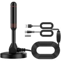Antenne TV HD numérique - Comprend une base magnétique et un câble coaxial - Antenne TV Antenne TV terrestre - Intérieure ou extérieure