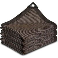 Filet D'Ombrage, 90% Tissu Ombrage Pergola Filet D'ombrage Extérieur, Filet Protection Solaire Tissu D'ombrage pour Pergola, Terrasse, Serre, Poulailler, Plantes - Marron (4x6m)