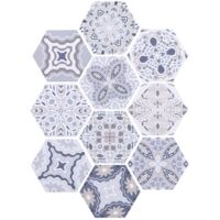 Autocollant de carrelage à motif Hexagonal, imperméable, antidérapant, décoration murale pour salle de bains et cuisine