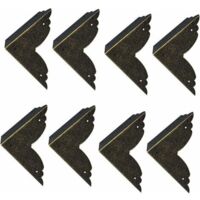 8 pièces Vintage Protecteur Décoratif d'angle en Fer protecteurs d'angle en métal pour Meubles De Protection d'angle De Meuble en Bronze pour Meuble et Boîte en Bois Coffret à Bijoux Bronze 707020mm,V