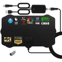 Antenne TV intérieur puissante avec Amplificateur Antenne TNT Numérique HDTV,UHF/VHF Intérieur Puissante