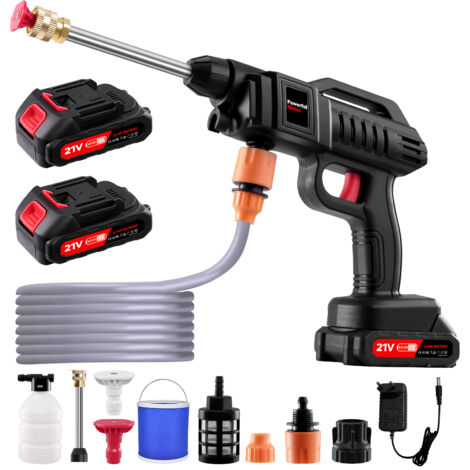 Nettoyeur haute pression électrique 200 bars – 2 batteries 2.0Ah – Tuyau 5m – Moteur Brushless pour nettoyage intensif