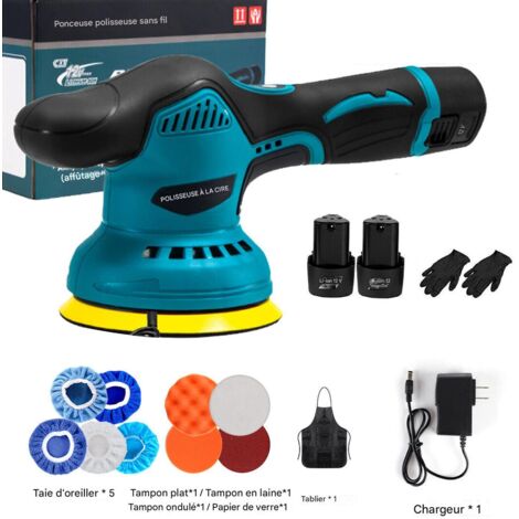 Polisseuse Sans Fil MellWin 150mm - 8 Vitesses - Compatible Batterie Makita 18V