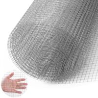 Grillage galvanisé 10m x 1m, maille 12x12mm pour enclos animaux et clôture