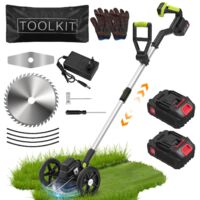 Tondeuse à gazon 2 en 1 sans balais 21V pour jardin, pelouse et arbustes