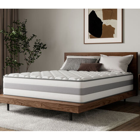 Homavo – Matelas à ressorts 160x200 cm 25 cm épaisseur – Orthopédique 7 zones – Certifié Oeko-Tex – Dureté moyenne – Mousse haute densité