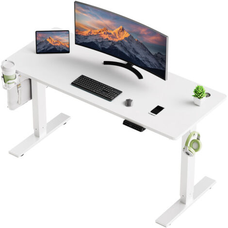 Homavo – Bureau assis debout réglable en hauteur 70x140 cm – Moteur électrique avec fonction mémoire – Ports USB-A et Type-C – Capacité 75 kg - Bureau70x140cm