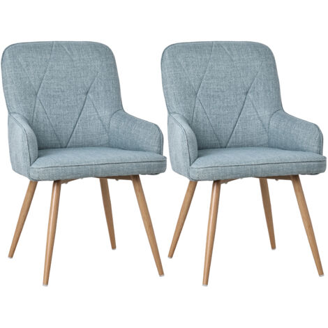 Chaises salle à manger avec accoudoirs vert menthe 57x87 cm set de 2 HOMAVO (1/5)