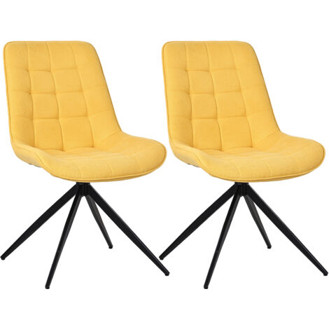 Lot de 2 chaises HOMAVO YZ4 pivotantes - Jaune textile (1/5)