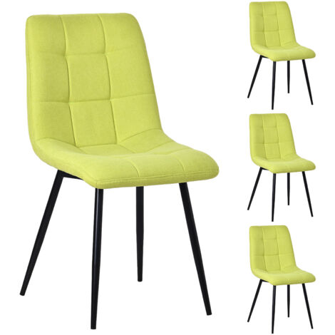 Chaises salle à manger vert confortables 48x89 cm lot de 4 HOMAVO YZ6 (1/5)