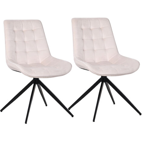 Lot de 2 chaises HOMAVO YZ4 pivotantes - Blanc velours (1/5)
