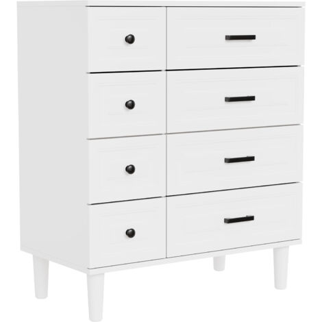 Commode HOMAVO 8 tiroirs 75x40x87 cm blanc design DG3
