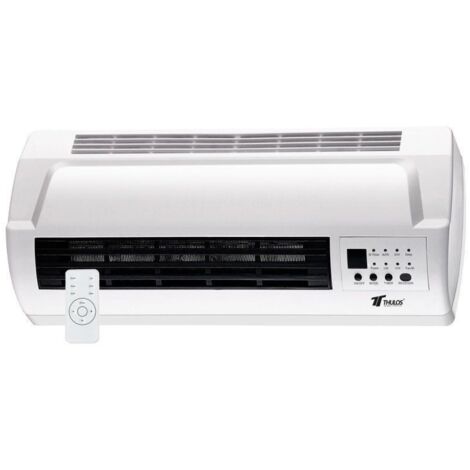 LEHMANN LHOHH-2013A - Termoventilatore da parete con 2 livelli di potenza, 1000/2000 W, termoventilatore da parete con Wi-Fi, telecomando, display a LED, con timer e oscillazione (nero