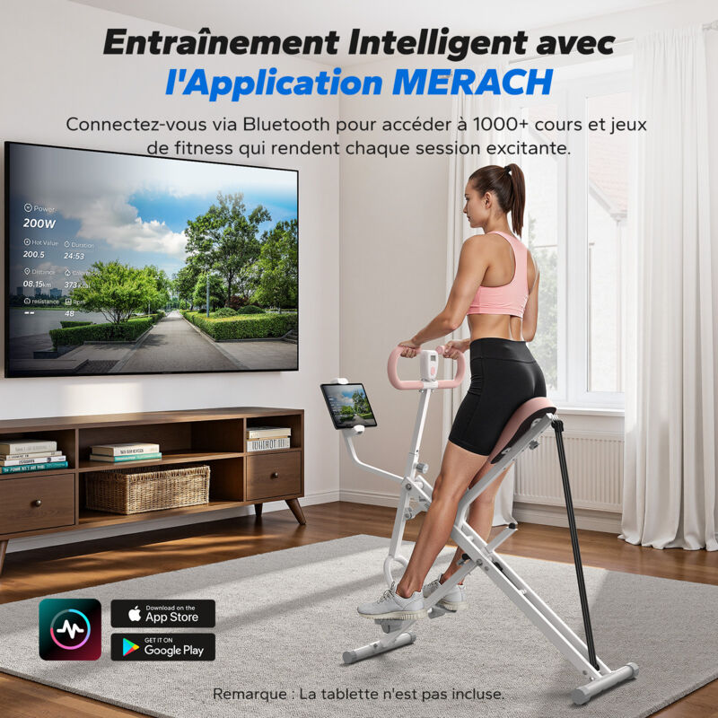 Appareil de Fitness, Type Équitation, Résistance Réglable, Pliable, 160