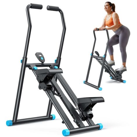 Stepper Escalier Vertical et Pliable, 3 Résistances, 3 Hauteurs, Guidon 3 Positions, Écran LCD, Gain de Place, MERACH