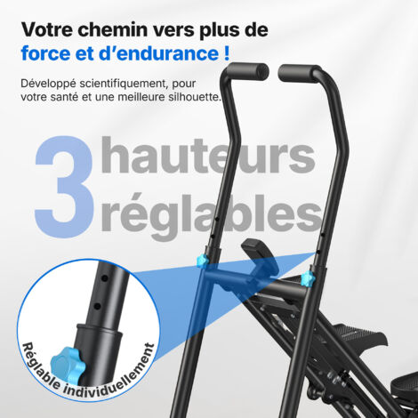 Stepper Avec Guidon Nordic Lifting Stepper 2 En 1 Pour La Maison, Mini Stepper Swing 120 Kg Avec U00c9cran LCD, Stepper Fitness Appartement Avec Cordes De Puissance Pour L' Entrau00eenement Des Jambes