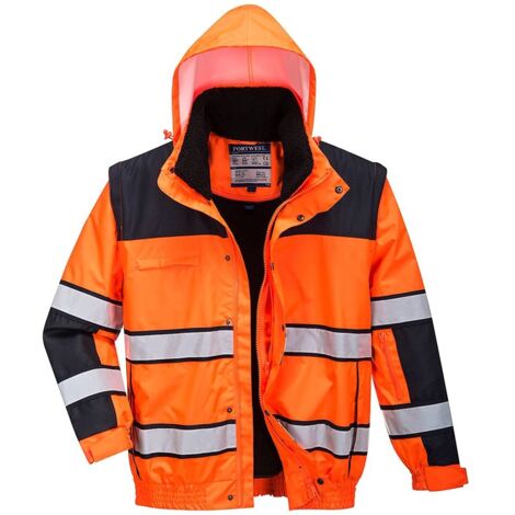 Giacca ad alta visibilità Portwest HiVis 3in1 Arancione fluorescente S (1/3)