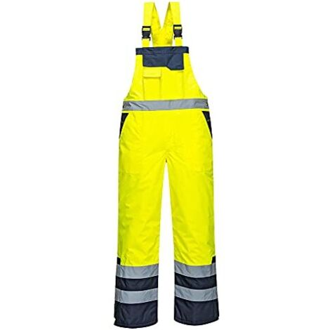 Salopette Portwest trapuntata ad alta visibilità bicolore Giallo M (1/3)