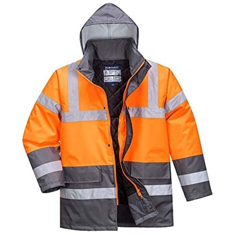 Parka ad alta visibilità trapuntato bicolore Portwest Arancione / Grigio XXL