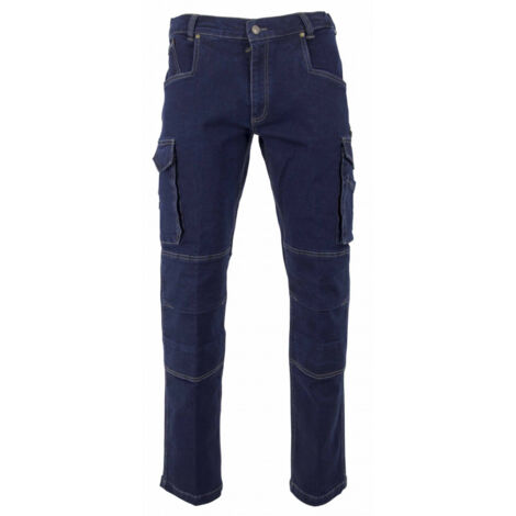 Jeans da lavoro multitasche in denim stretch LMA BARIL con ginocchiere Denim 58