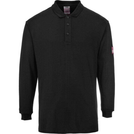 Polo manica lunga antistatica Portwest ignifuga Nero XXL (1/2)