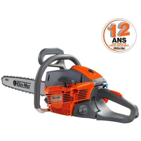 Oleo Mac – Tronçonneuse thermique 54.5 cm3 – Guide 50 cm pour coupe nette – Démarrage facile – Tendeur de chaîne latéral – Faible vibration