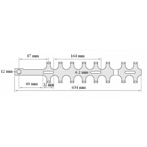Alpina – Lame de taille haies 64cm – Double dentures pour coupe nette – Adaptable sur modèles Dolmar, Oleo Mac, Kawasaki, Makita