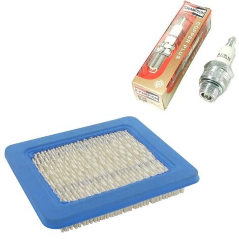 Kit filtre à air générique – Bougie Champion RJ19LM – Dimensions 132x115x20mm – Compatible moteurs Briggs & Stratton