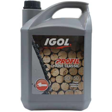 Huile de chaîne tronçonneuse 5 litres – Lubrifiant anti-usure et anti-oxydation – Prolonge la durée de vie des chaînes – Igol