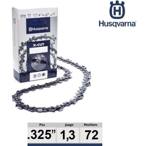 Husqvarna – Chaîne tronçonneuse 45 cm 72 maillons 325 050 – Pour bois dur – Technologie X-Cut – 581643172