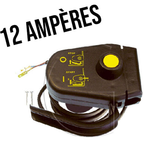 Contacteur à clé pour tondeuse électrique 12A – Longueur câble 180 cm – Connexion faston 6.3mm – Modèle sans disjoncteur
