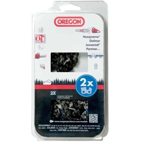 Kit 2 chaines tronçonneuse Oregon advanceCut 3/8lp 40 dents - 91VXL040E (1/2)