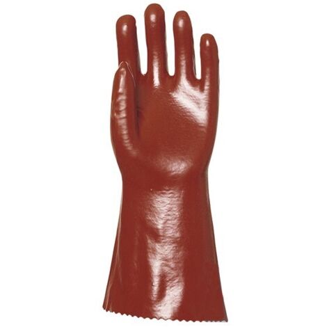 Gants de protection chimique en PVC – Étanches – Protection méthanol et acide sulfurique – Taille 10 (L) – Normes EN374
