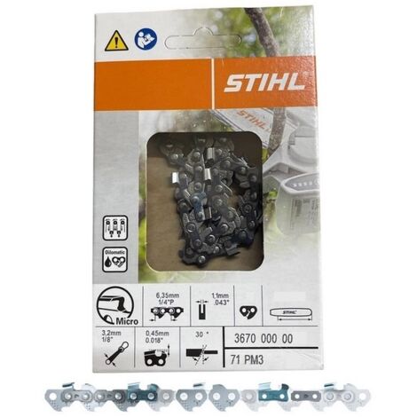 Stihl – Chaine tronçonneuse 25 cm pour MSA161T – Pas 1/4" – Jauge 1.1 mm – 57 dents – 36700000057 (1/2)