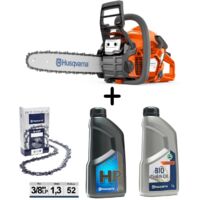 Husqvarna – Tronçonneuse thermique 38 cm3 1.5 kW – Longueur de guide 35 cm – Technologie X-Torq pour faible consommation – Démarrage facile