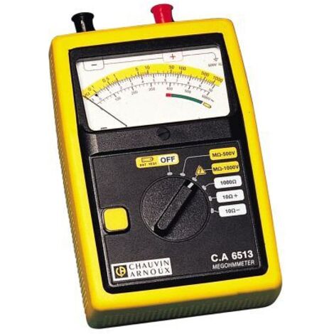 Chauvin Arnoux – Testeur d'isolation C.A 6513 – Contrôle jusqu'à 1 000 MΩ sous 500V – Autonomie 1 000 mesures – CAT III pour professionnels