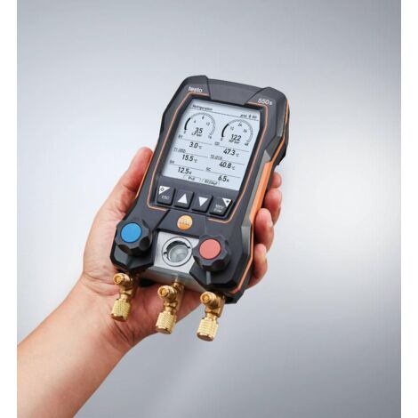 Manomètre chauffage central 2 voies – Pression max jusqu'à 60b – Bluetooth et application TESTO Smart – Mallette de transport incluse
