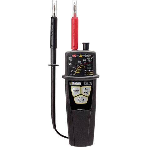 Testeur de tension à 2 pôles Chauvin Arnoux C.A 762 IP2X CAT IV 600 V LED, Acoustique W255501