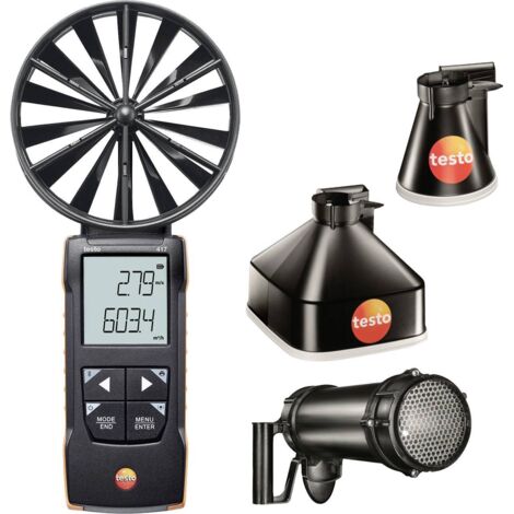 Anémomètre testo 417-2 0.3 à 20 m/s – Mesure précise du débit d'air – Application testo Smart APP – Compact et léger