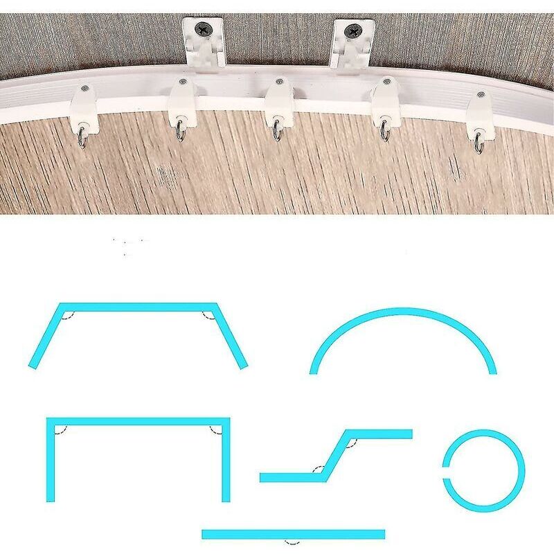 Rail Rideau Plafond Flexible 5M - Kit Complet Avec 80 Accessoires, Idéal Pour Séparer Une Pièce Ou Installer Un Rideau De Douche