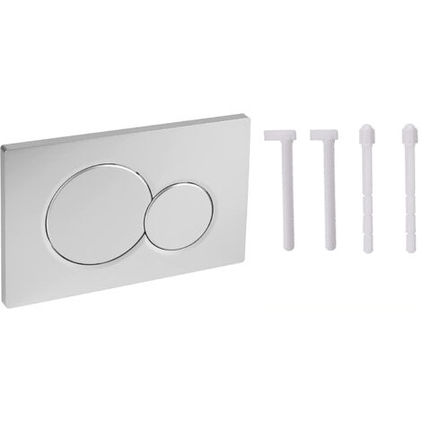 Double plaque d'actionnement avant de chasse d'eau, compatible avec plaque d'actionnement Geberit 115.770.11.5, argent mat/gris (1/4)