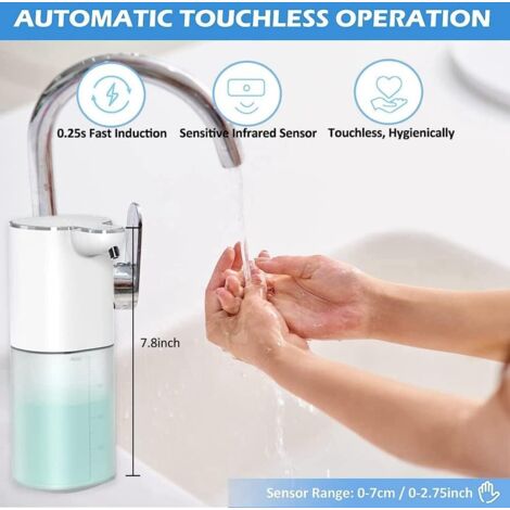 Distributeur De Savon Automatique Sans Contact 400ml - Canard Mignon Rechargeable, Bleu, Mousse 2 Vitesses