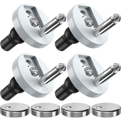 Lot de 4 fixations universelles pour siège de toilette à dégagement rapide avec trous aveugles (1/4)