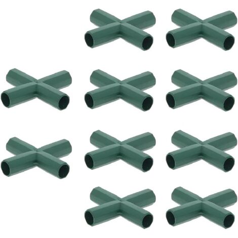 10 conectores de marco de jardín planos de 16 mm, de 4 vías, para jardineras e invernaderos.