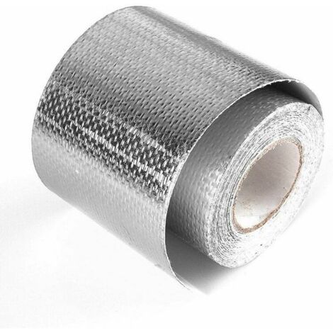 Bande Isolante Thermique échappement - 5m X 50mm, Fibre De Verre, Résiste à 280°C, Avec Attaches | Pour Moto, Voiture, Tuyaux - 3