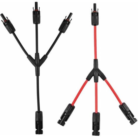 KZQ Y Type Connecteurs Solar, 2 pcs (1 à 3 Branches) Professionnel Imperméable Connecteur de Panneau Solaire, Cable Panneau Solaire, pour Panneaux Photovoltaïques Connectés en Parallèle MMF + FFM (1/5)