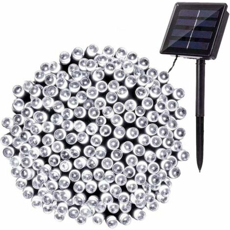 Guirlande Lumineuse Extérieure Solaire FlkwoH, 22 Mètres avec 200 LED, Étanche, 8 Modes d'Éclairage, Parfaite pour Décoration de Jardin, Terrasse, Maison, Fête et Noël (Blanc) (1/5)
